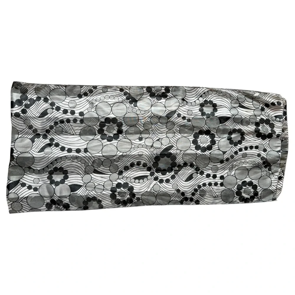 Calvin Klein Scarf Polyester Black White Horizontal Stripe Lightweight OS